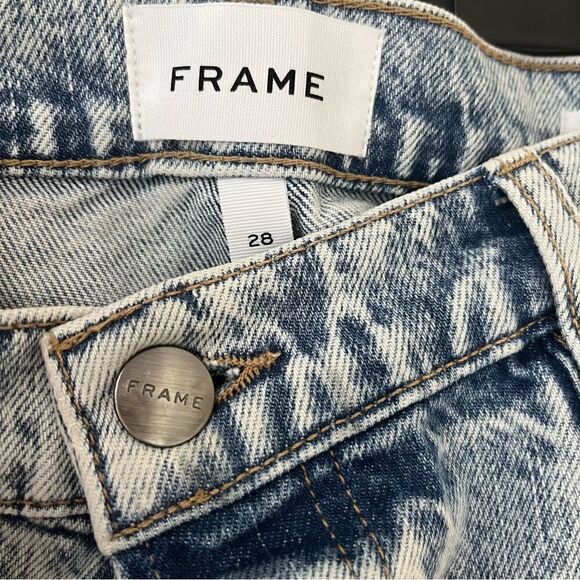 Frame Denim Le Slouch Bermuda Shorts Light Acid Wash Size 28 NWT - Picture 5 of 7